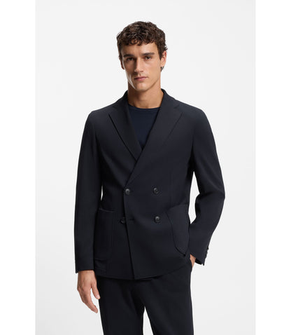 Boss Two Piece Slim Fit Suit In Performance Stretch Fabric Dark Blue