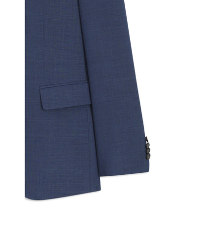 Boss Micro Patterned Two Piece Slim Fit Suit In Stretch Cloth Light Blue
