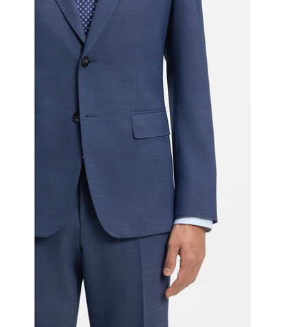 Boss Micro Patterned Two Piece Slim Fit Suit In Stretch Cloth Light Blue