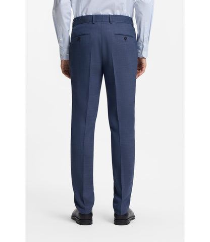 Boss Micro Patterned Two Piece Slim Fit Suit In Stretch Cloth Light Blue