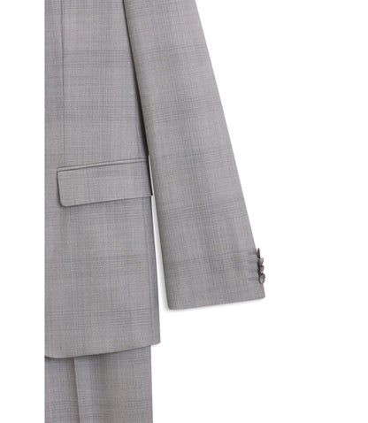 Boss Two Piece Slim Fit Suit In Virgin Wool And Silk Silver