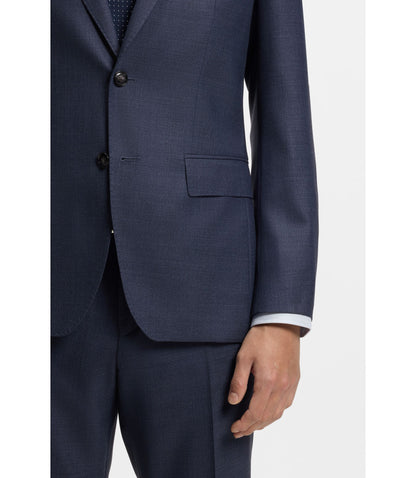Boss Two Piece Slim Fit Suit In Virgin Wool And Silk Light Blue