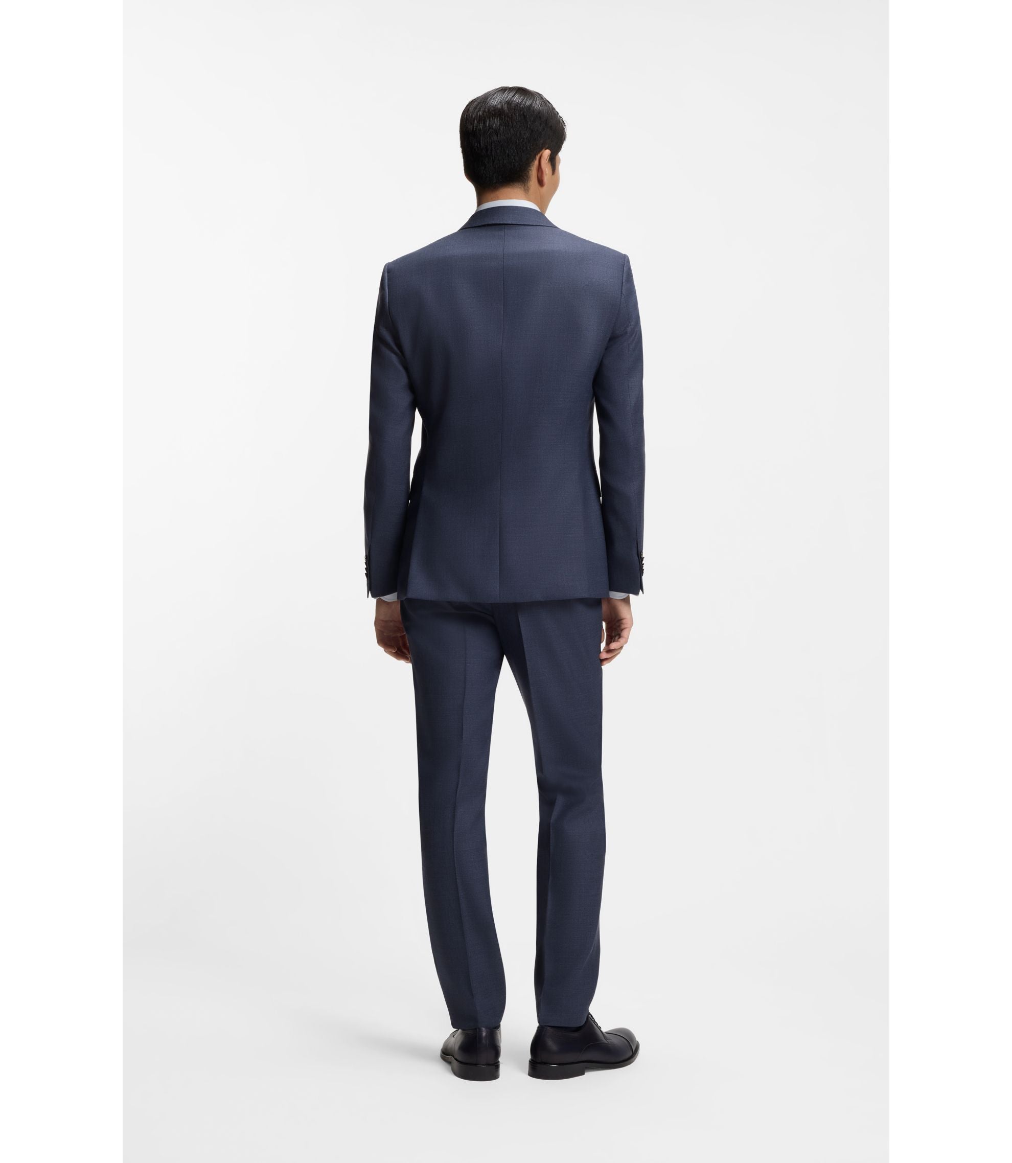 Boss Two Piece Slim Fit Suit In Virgin Wool And Silk Light Blue