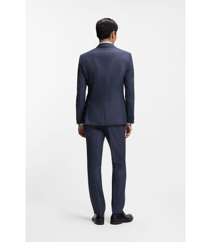 Boss Two Piece Slim Fit Suit In Virgin Wool And Silk Light Blue