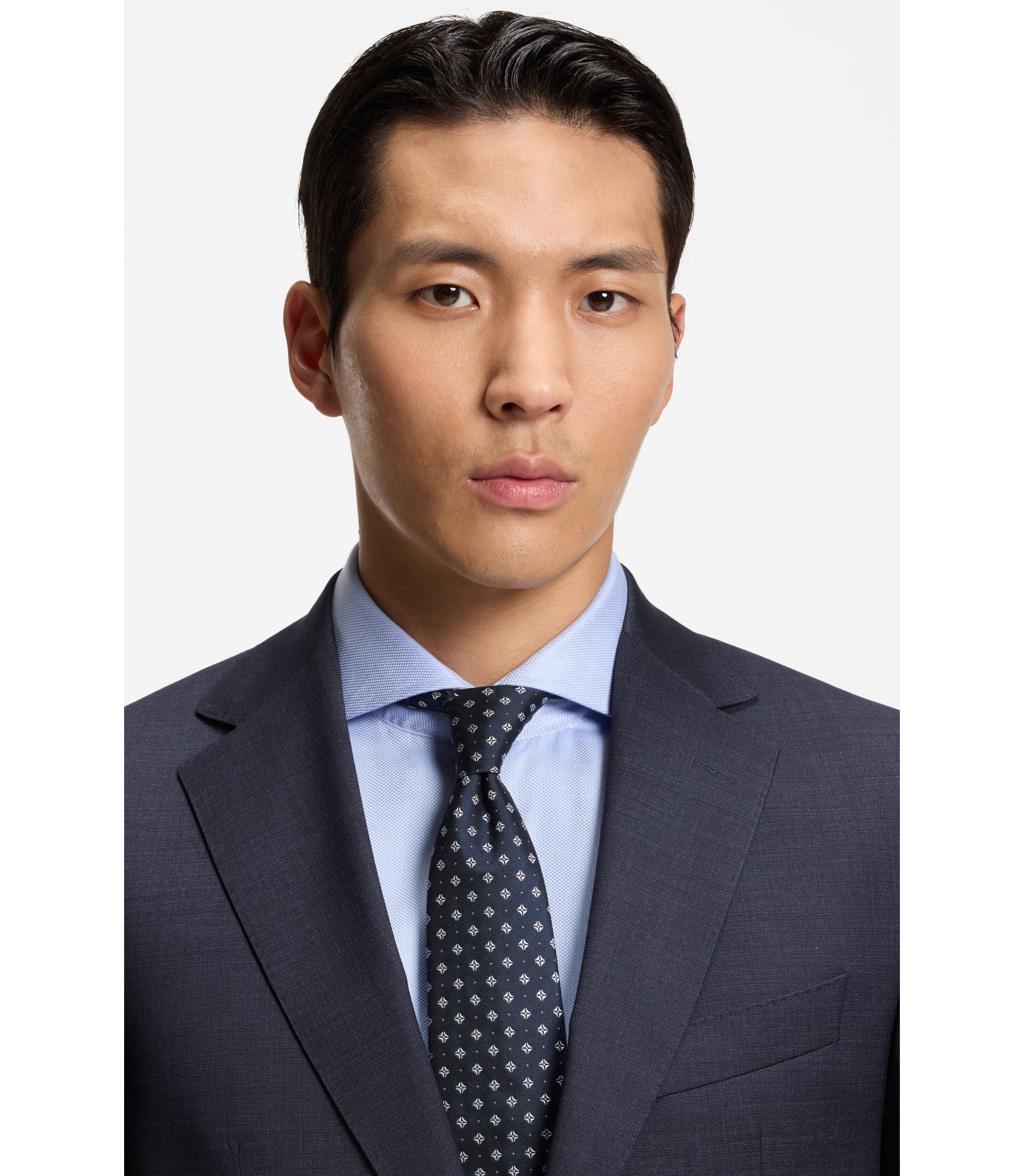 Boss Two Piece Regular Fit Suit In Virgin Wool And Silk Light Blue