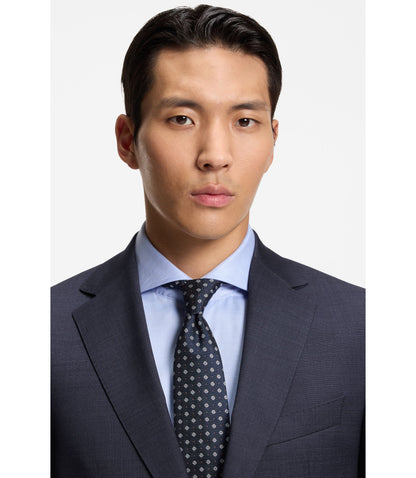 Boss Two Piece Regular Fit Suit In Virgin Wool And Silk Light Blue