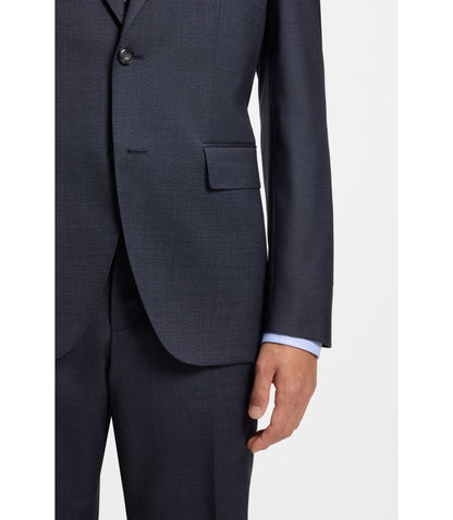 Boss Two Piece Regular Fit Suit In Virgin Wool And Silk Light Blue