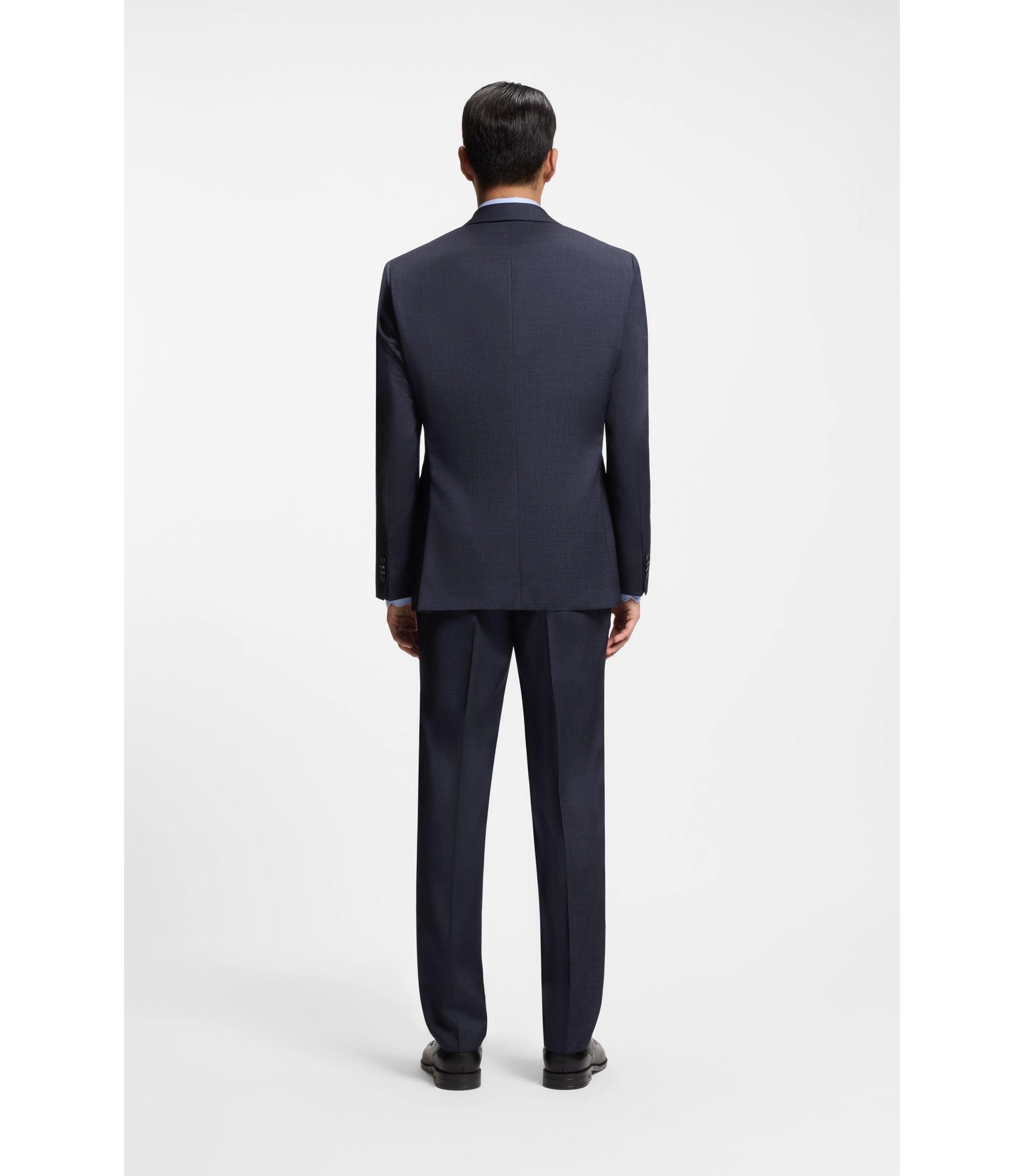 Boss Two Piece Regular Fit Suit In Virgin Wool And Silk Light Blue