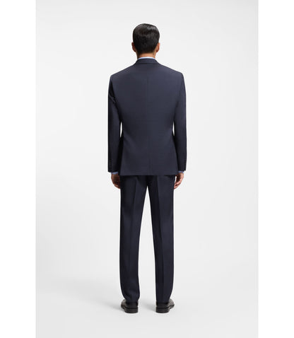 Boss Two Piece Regular Fit Suit In Virgin Wool And Silk Light Blue