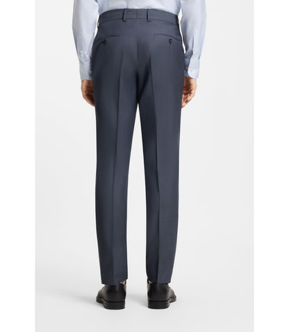 Boss Two Piece Slim Fit Suit In Patterned Virgin Wool Light Blue