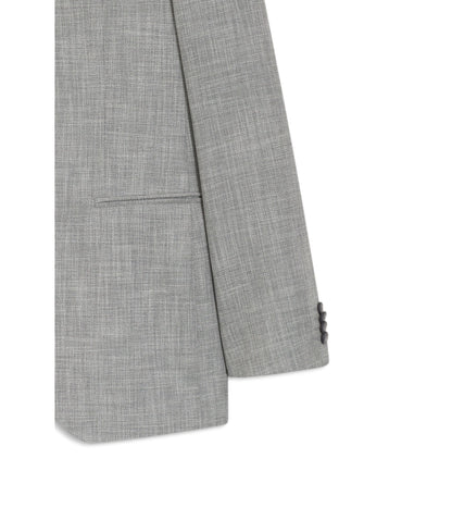 Boss Two Piece Slim Fit Suit In Cotton And Virgin Wool Silver