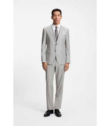 Boss Two Piece Slim Fit Suit In A Wool Blend Silver
