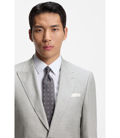 Boss Two Piece Slim Fit Suit In A Wool Blend Silver