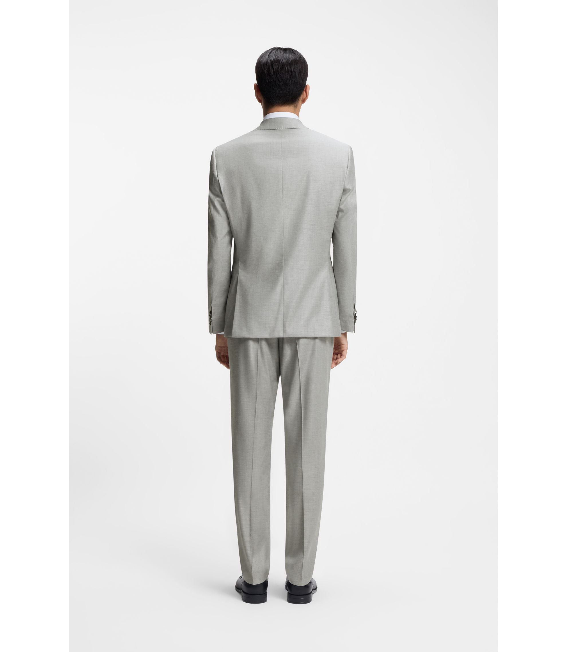 Boss Two Piece Slim Fit Suit In A Wool Blend Silver