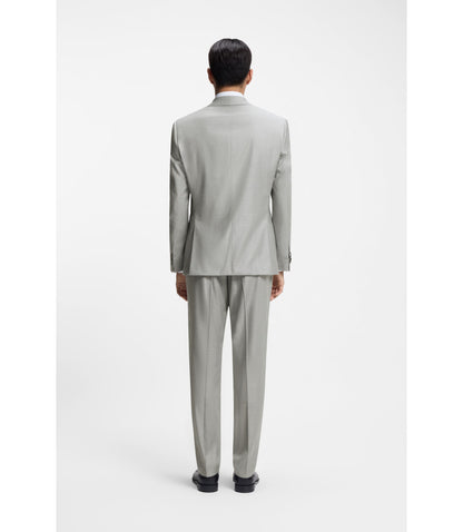 Boss Two Piece Slim Fit Suit In A Wool Blend Silver