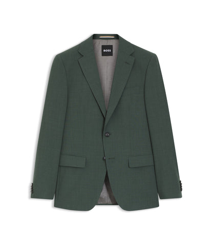 Boss Washable Slim Fit Jacket In Stretch Cloth Light Green