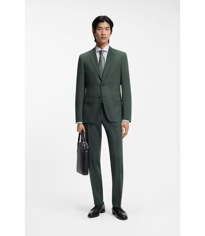 Boss Washable Slim Fit Jacket In Stretch Cloth Light Green
