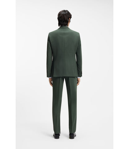 Boss Washable Slim Fit Jacket In Stretch Cloth Light Green