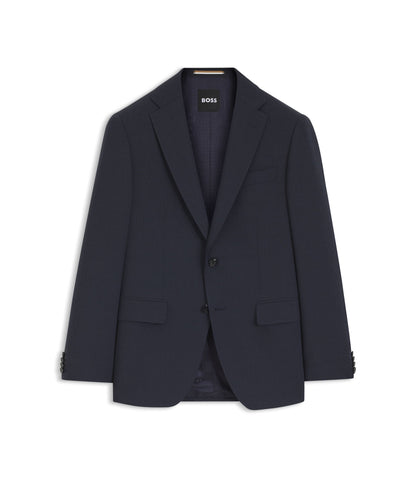Boss Washable Slim Fit Jacket In Stretch Cloth Light Blue