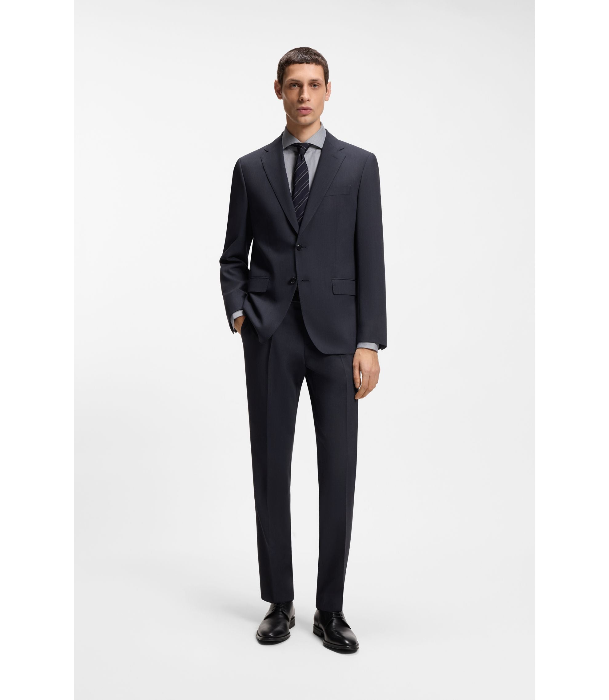 Boss Washable Slim Fit Jacket In Stretch Cloth Light Blue