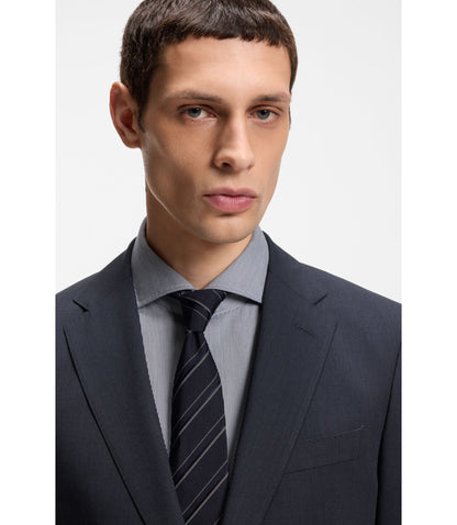 Boss Washable Slim Fit Jacket In Stretch Cloth Light Blue