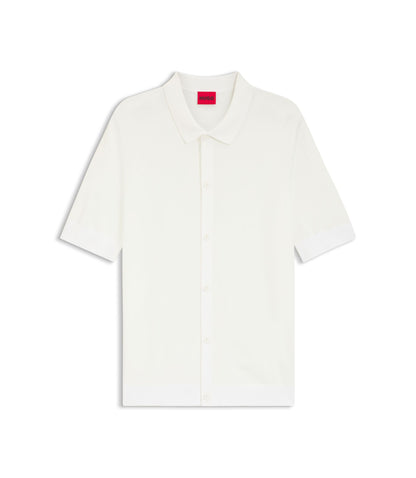 Hugo Regular Fit Shirt With Knitted Structure White
