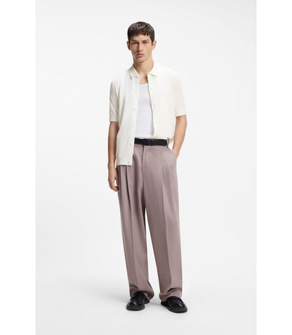 Hugo Regular Fit Shirt With Knitted Structure White
