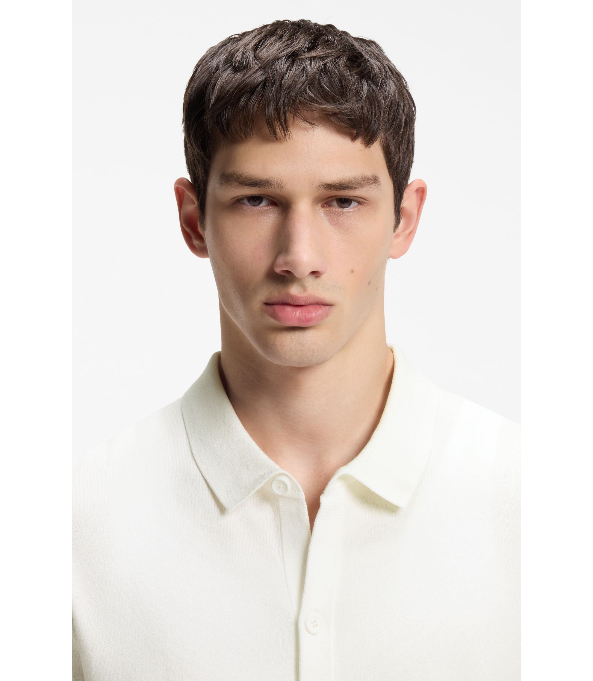 Hugo Regular Fit Shirt With Knitted Structure White
