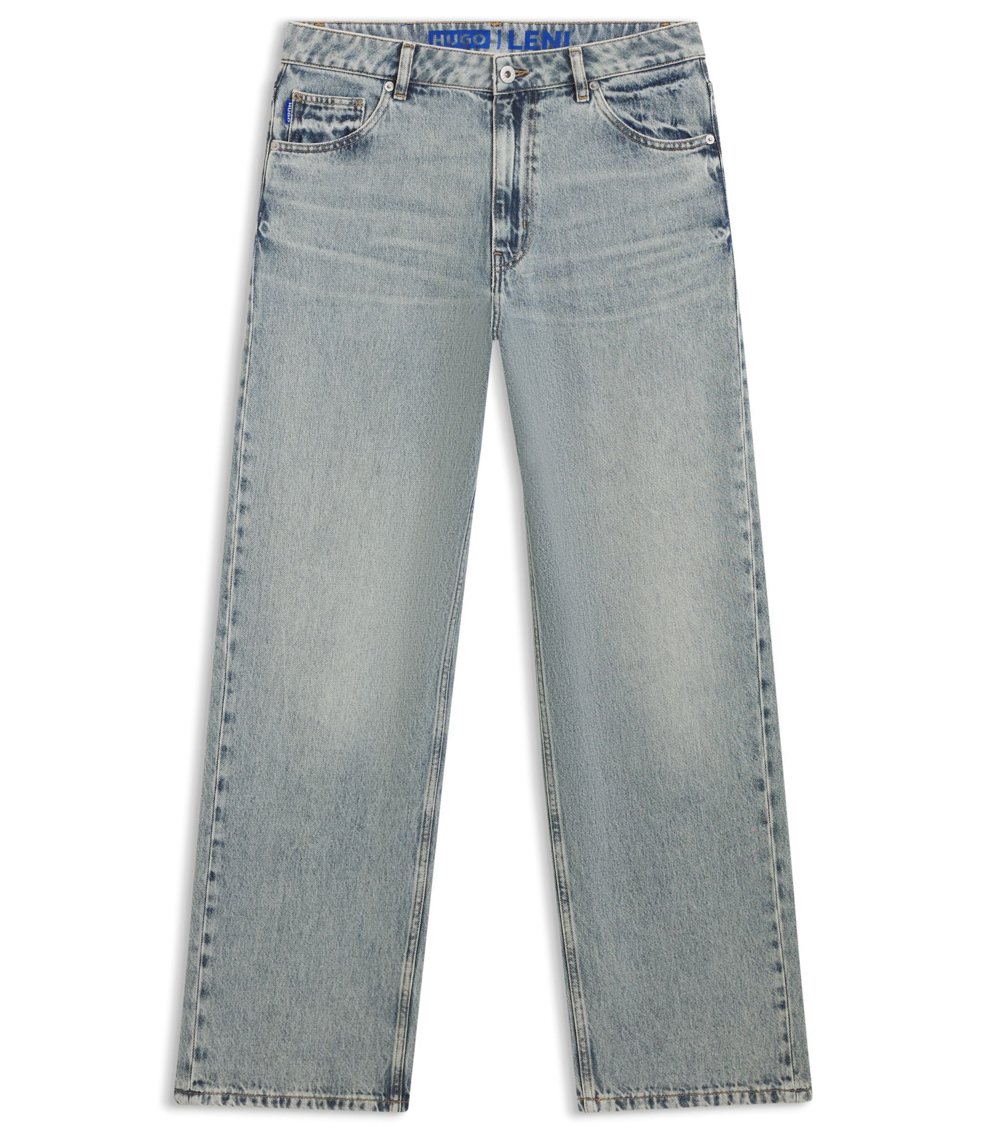 Hugo Ocean Blue Loose Fit Jeans In Rigid Denim Blue Women's