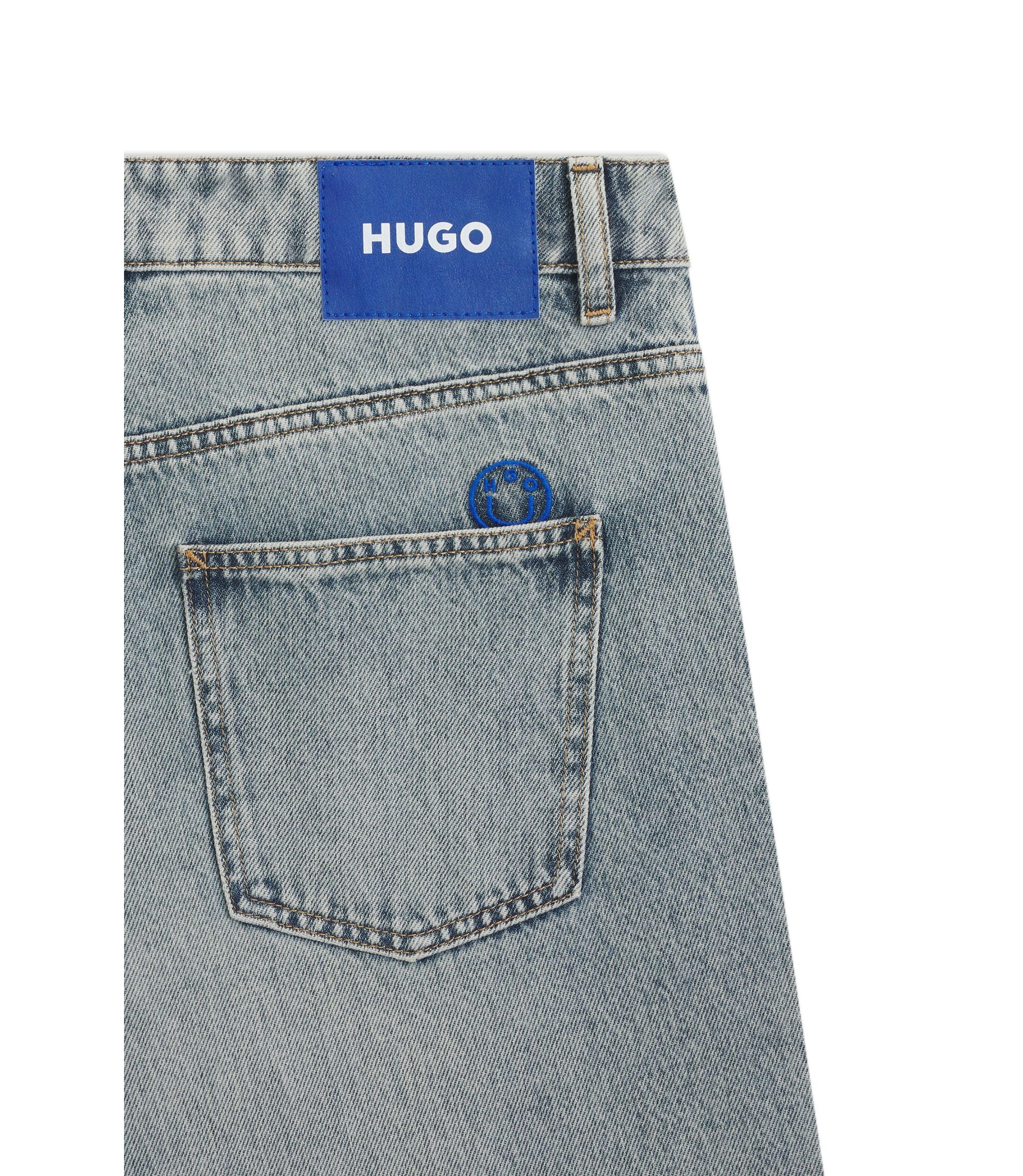 Hugo Ocean Blue Loose Fit Jeans In Rigid Denim Blue Women's