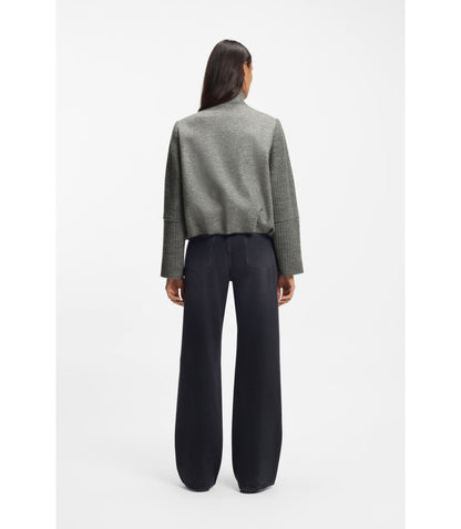 Boss Modern Fit Blazer In Boiled Virgin Wool Grey Women's