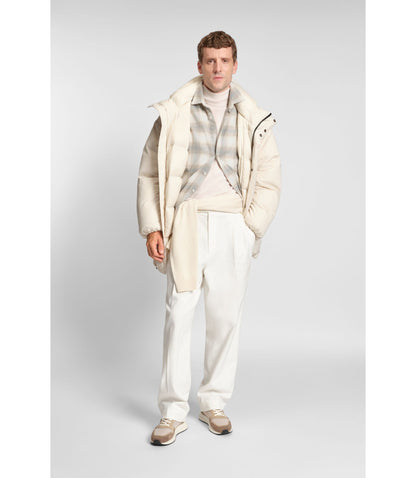 Boss Checked Relaxed Fit Shirt In Cotton Flannel White
