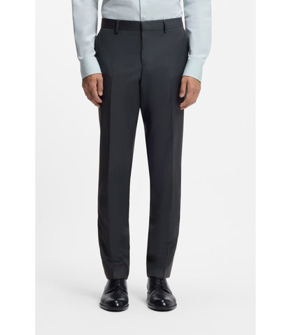 Boss Melange Slim Fit Trousers In A Wool Blend Light Green