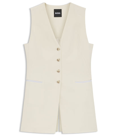 Boss Slim Fit Blazer With Sleeveless Styling White Women's