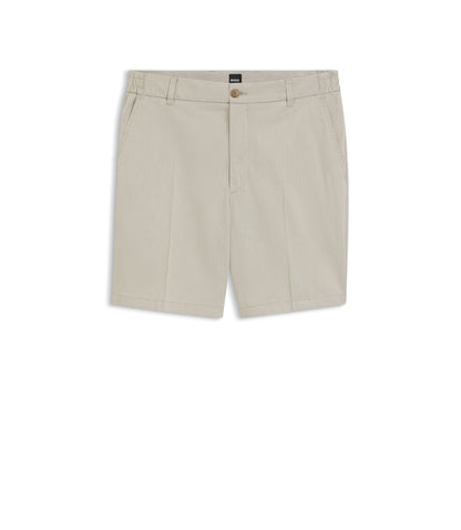 Boss Stretch Cotton Shorts In A Modern Fit Light Beige