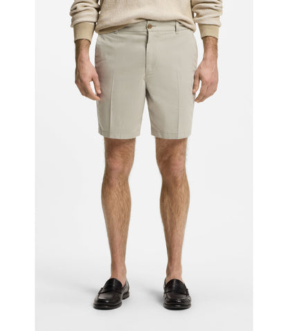 Boss Stretch Cotton Shorts In A Modern Fit Light Beige