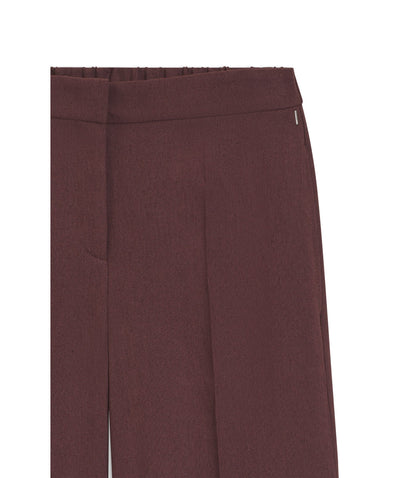 Boss Relaxed Fit Shorts In A Linen Blend Dark Brown Women's