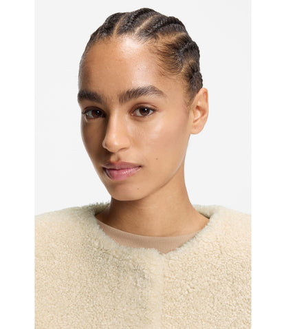 Boss Gilet In Plush Teddy Light Beige Women's