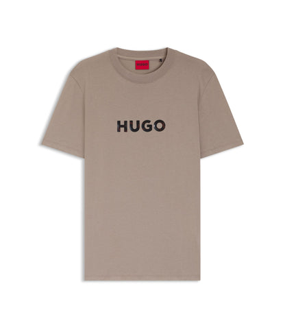 Hugo Tortoise Logo T Shirt In Cotton Jersey Light Brown