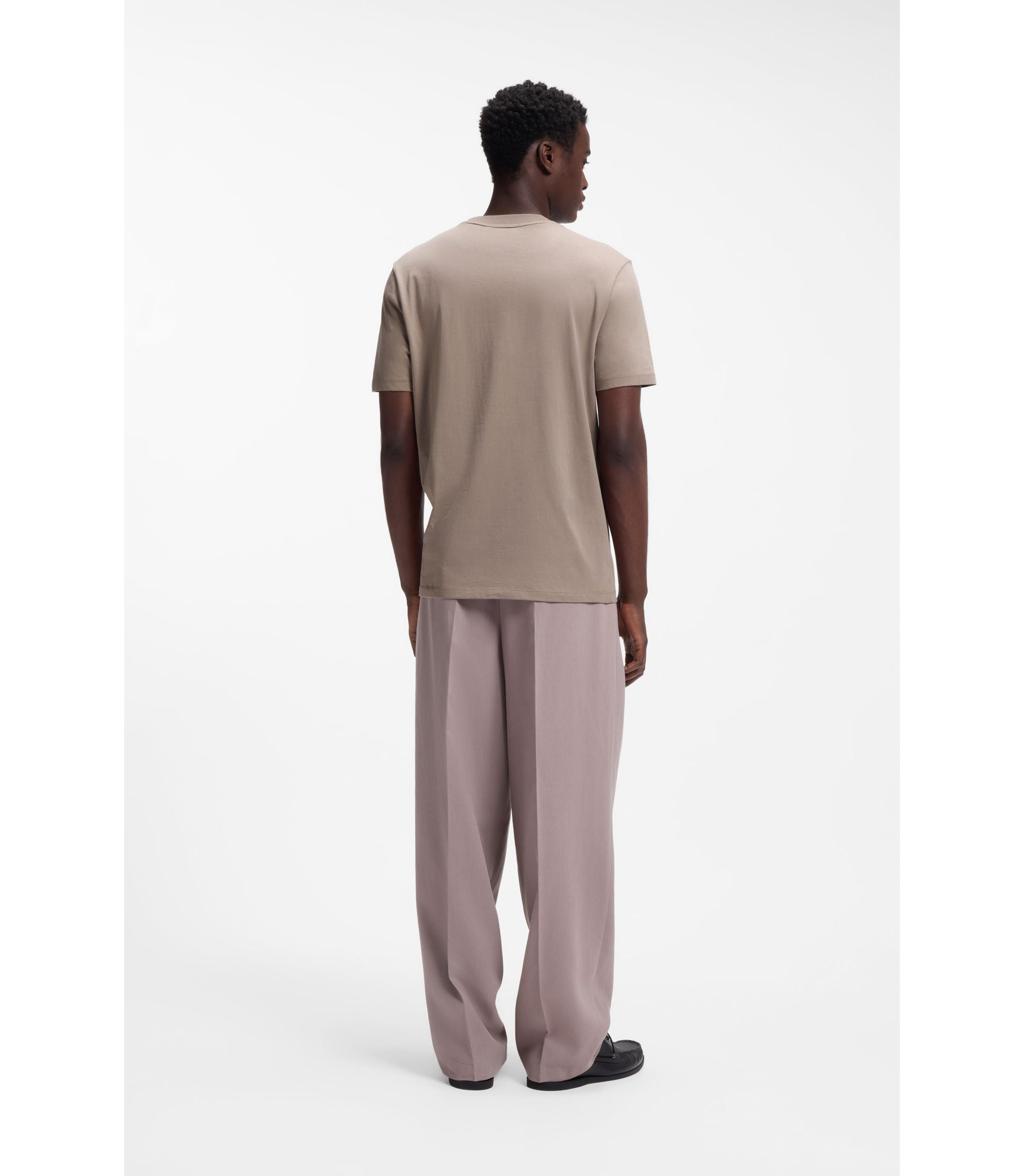 Hugo Tortoise Logo T Shirt In Cotton Jersey Light Brown