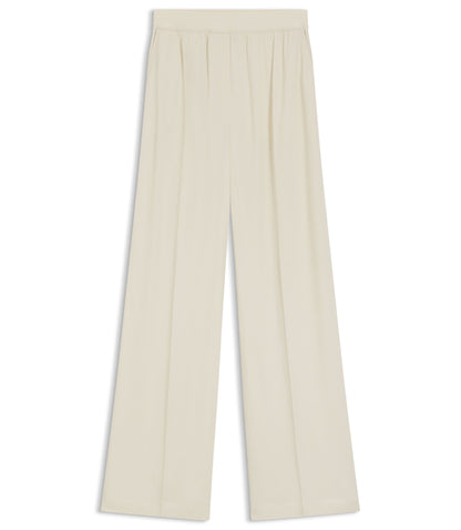 Boss Relaxed Fit Trousers In Fluid Crepe White Women's