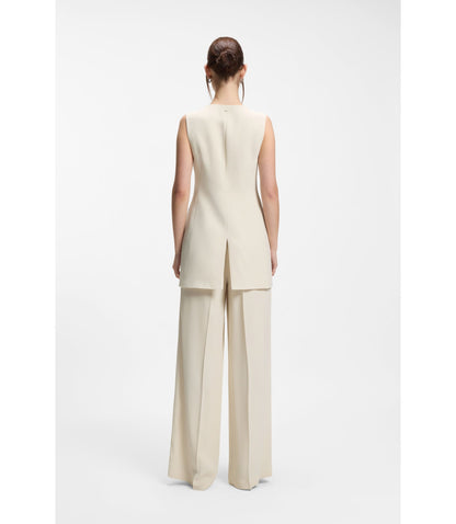 Boss Relaxed Fit Trousers In Fluid Crepe White Women's