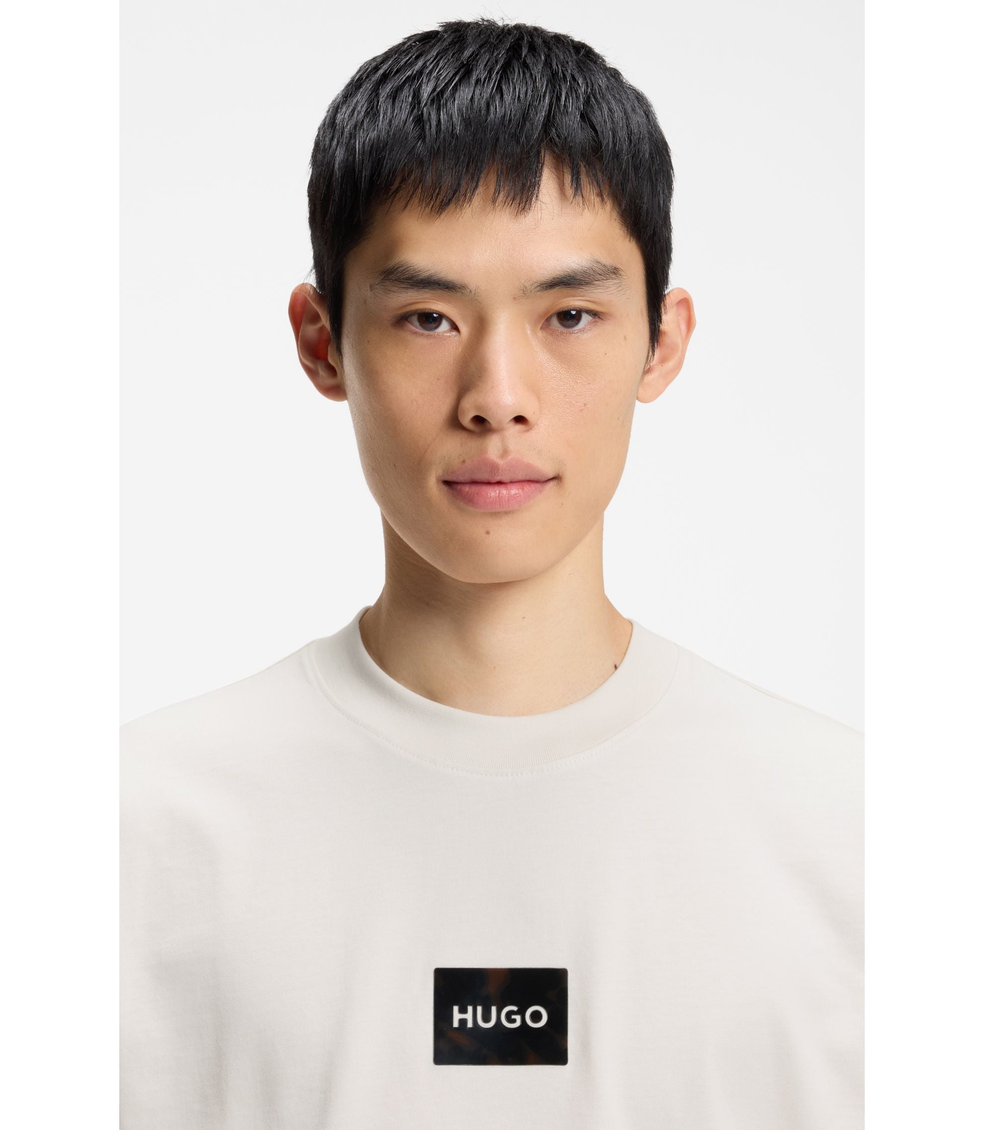 Hugo Tortoise Logo T Shirt In Cotton Jersey White