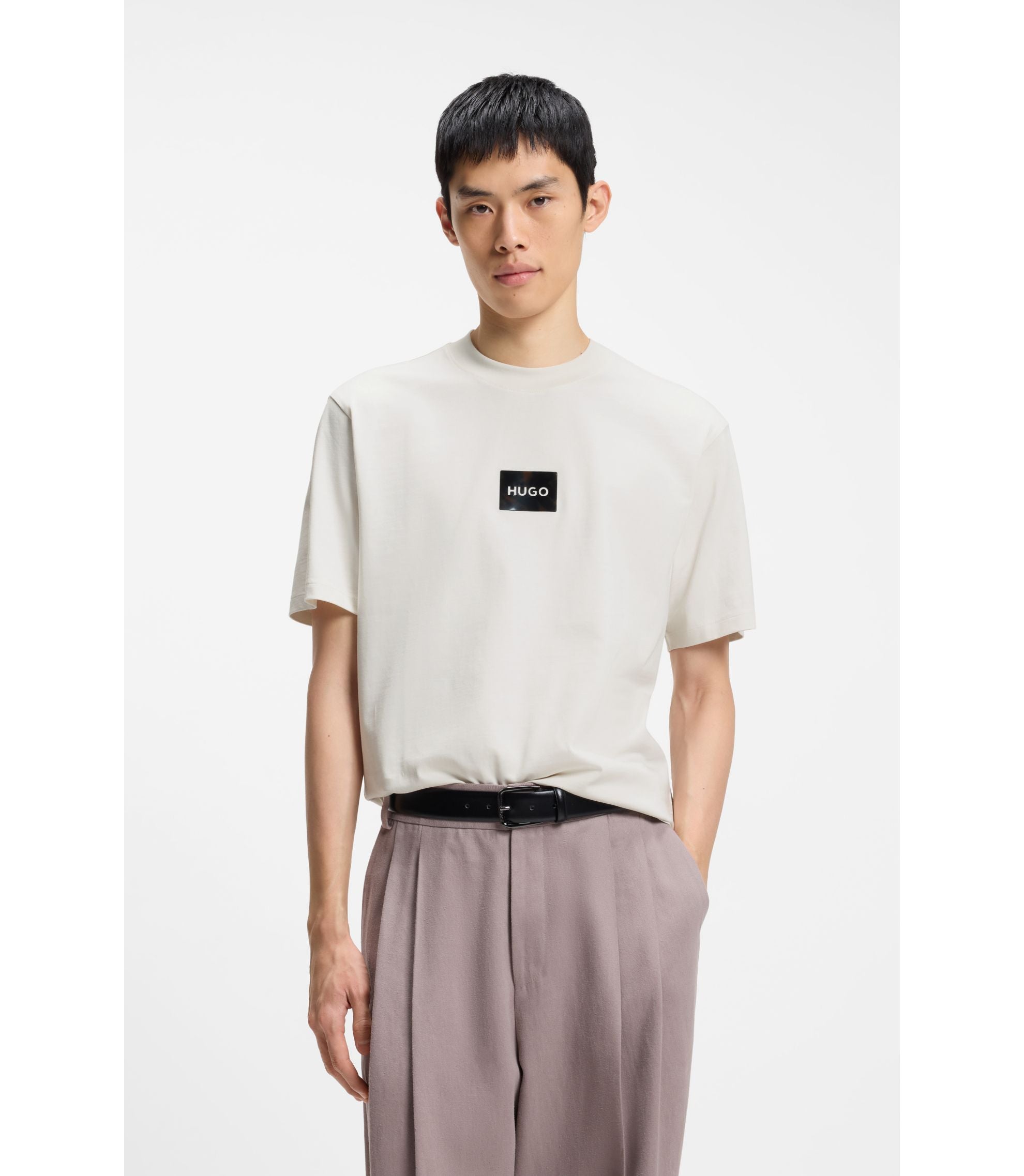 Hugo Tortoise Logo T Shirt In Cotton Jersey White