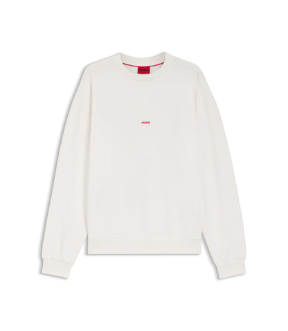 Hugo Animal Artwork Sweatshirt In Cotton Terry White