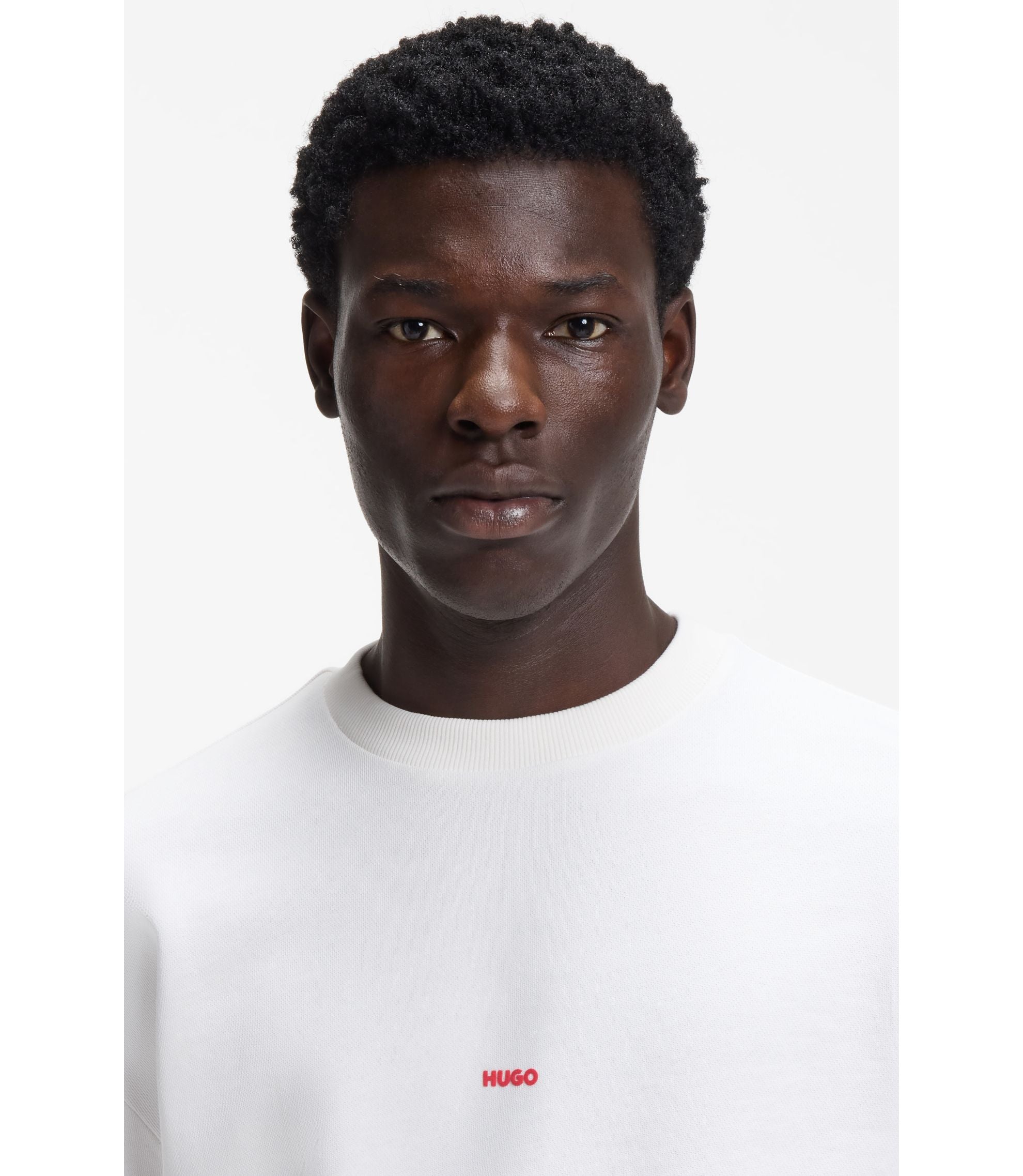Hugo Animal Artwork Sweatshirt In Cotton Terry White