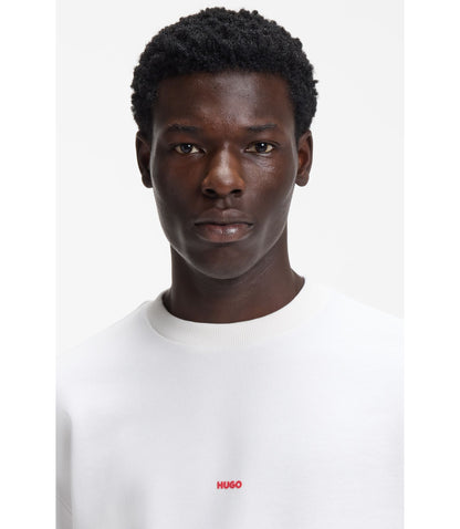 Hugo Animal Artwork Sweatshirt In Cotton Terry White