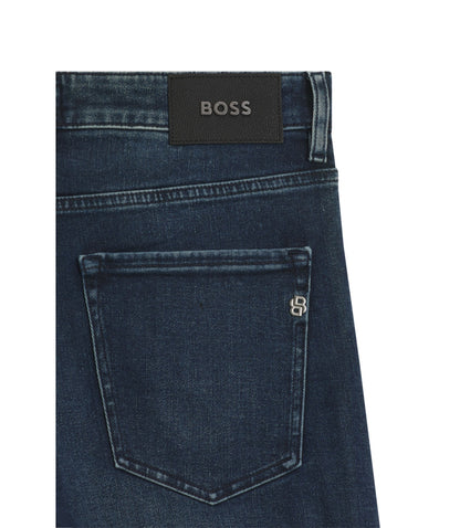 Boss Delaware Slim Fit Jeans In Soft Touch Denim Dark Blue
