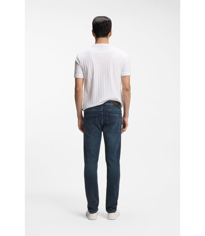 Boss Delaware Slim Fit Jeans In Soft Touch Denim Dark Blue