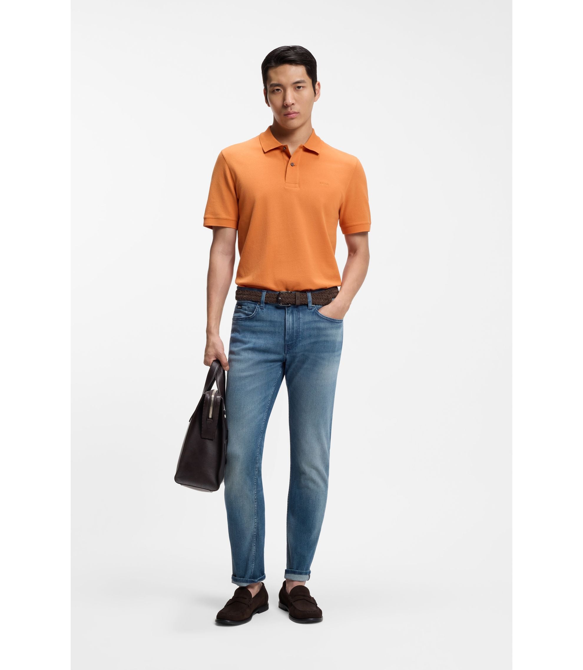 Boss Delaware Slim Fit Jeans In Blue Lightweight Denim Blue